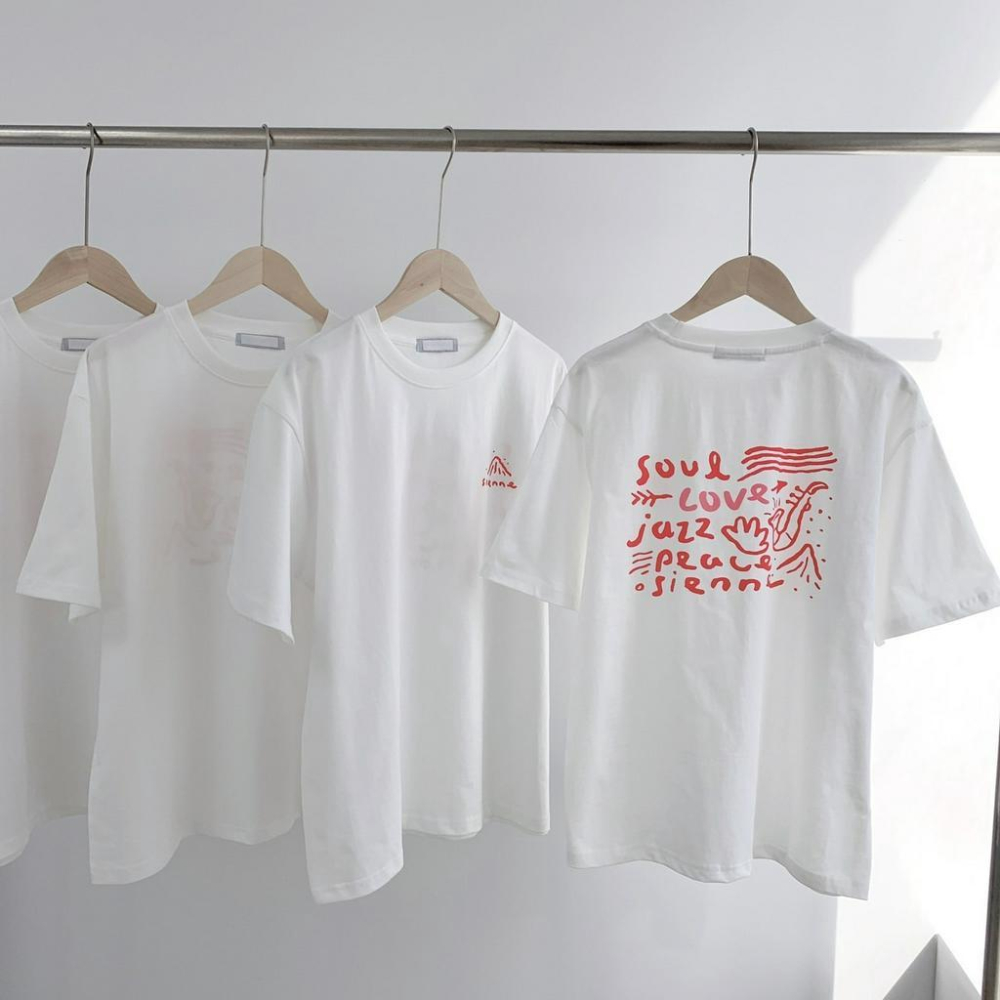 ᴷᴼᴿᴱᴬ 🇰🇷 字母前後印花短袖T恤-細節圖8