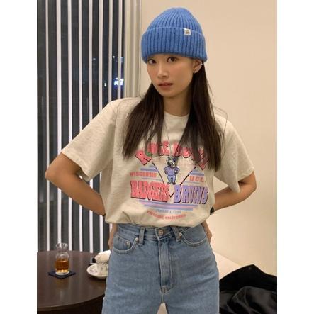 ᴋᴏʀᴇᴀ🇰🇷粉藍拼色可愛小熊T恤-細節圖2