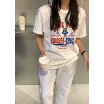 ᴋᴏʀᴇᴀ🇰🇷粉藍拼色可愛小熊T恤-細節圖7