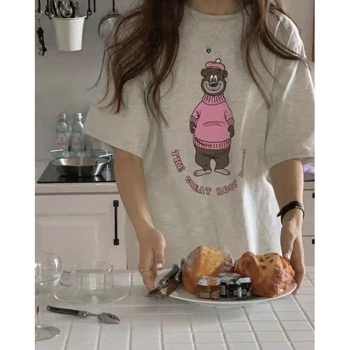 ᴋᴏʀᴇᴀ🇰🇷可愛毛衣小熊短袖上衣-細節圖2