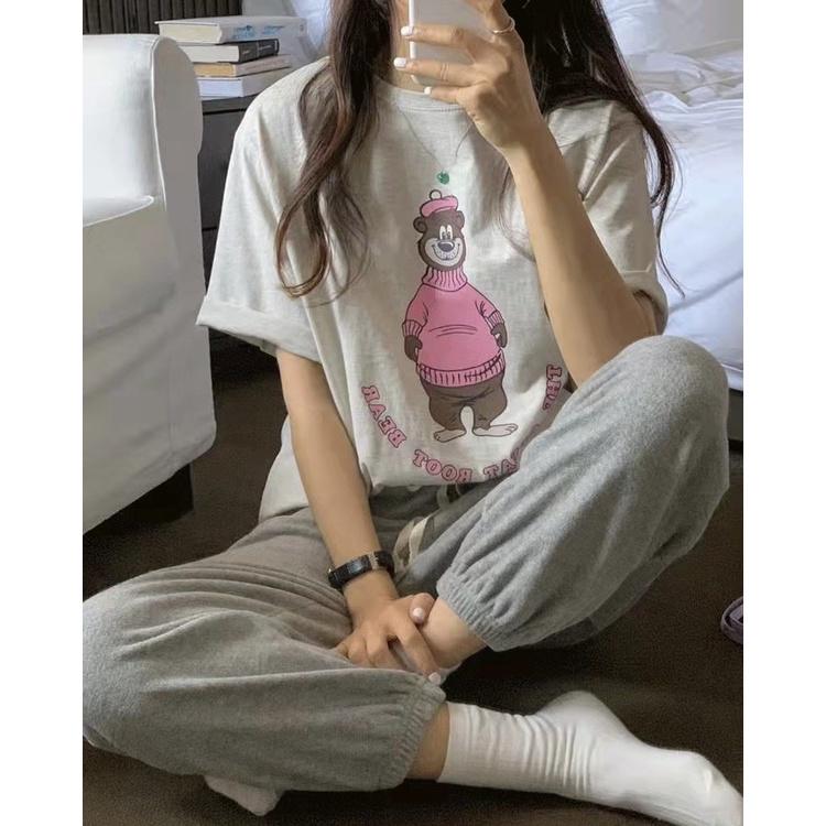 ᴋᴏʀᴇᴀ🇰🇷可愛毛衣小熊短袖上衣-細節圖4