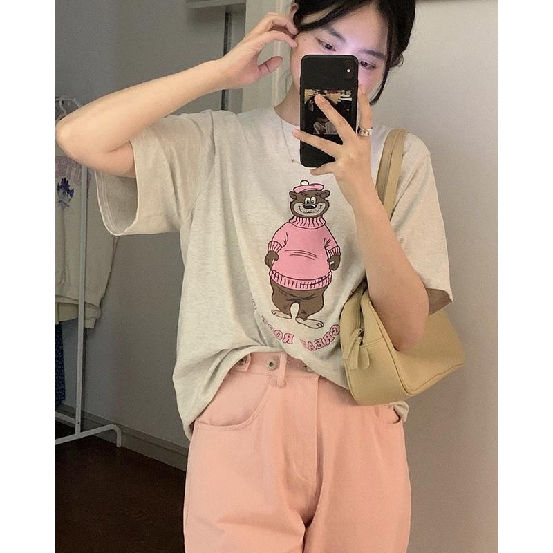 ᴋᴏʀᴇᴀ🇰🇷可愛毛衣小熊短袖上衣-細節圖5