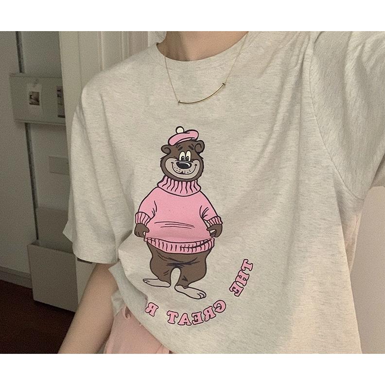 ᴋᴏʀᴇᴀ🇰🇷可愛毛衣小熊短袖上衣-細節圖7