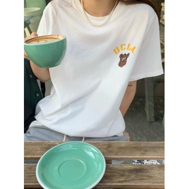 ᴋᴏʀᴇᴀ🇰🇷可愛小熊字母圓領顯瘦印花T恤-細節圖2