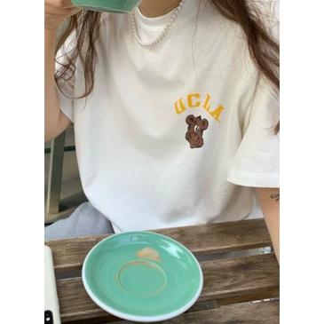 ᴋᴏʀᴇᴀ🇰🇷可愛小熊字母圓領顯瘦印花T恤-細節圖3