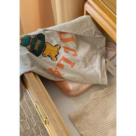 ᴋᴏʀᴇᴀ🇰🇷可愛小熊字母圓領顯瘦印花T恤-細節圖6