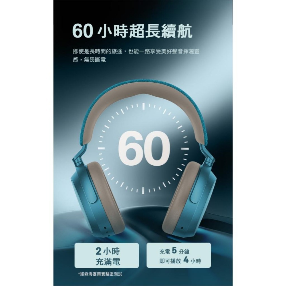 Sennheiser 森海塞爾 MOMENTUM 4 Wireless無線藍牙降噪耳機 湖水綠-細節圖8