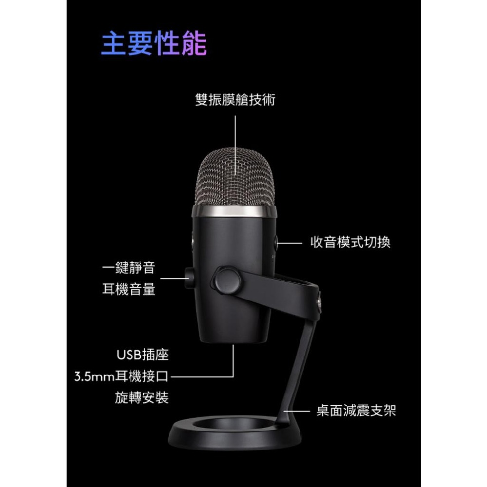 美國Blue Yeti Nano USB麥克風(太空灰) <傳奇的 BLUE 廣播聲音>(送海綿套)-細節圖5