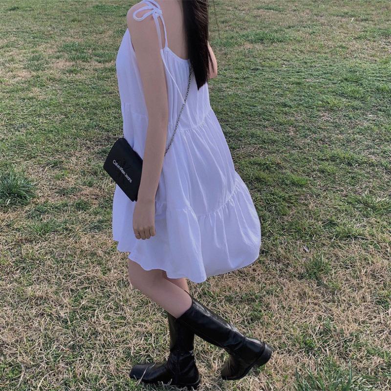 𝐔𝐌𝐄𝐎𝐖 𝐒𝐓𝐔𝐃𝐈𝐎 法式雲朵蛋糕 細肩帶綁帶連衣裙 洋裝-細節圖9