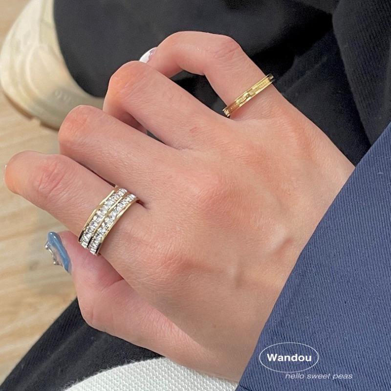 𝐔𝐌𝐄𝐎𝐖 𝐒𝐓𝐔𝐃𝐈𝐎 簡約雕刻英字戒指 情侶對戒-細節圖3