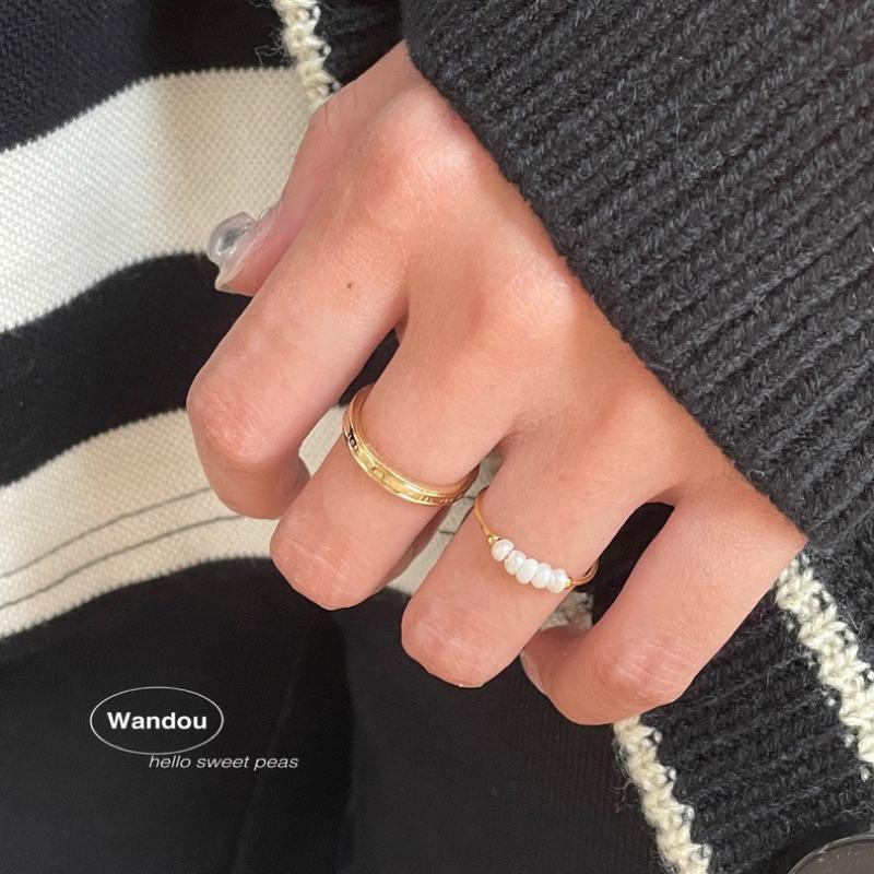 𝐔𝐌𝐄𝐎𝐖 𝐒𝐓𝐔𝐃𝐈𝐎 簡約雕刻英字戒指 情侶對戒-細節圖5