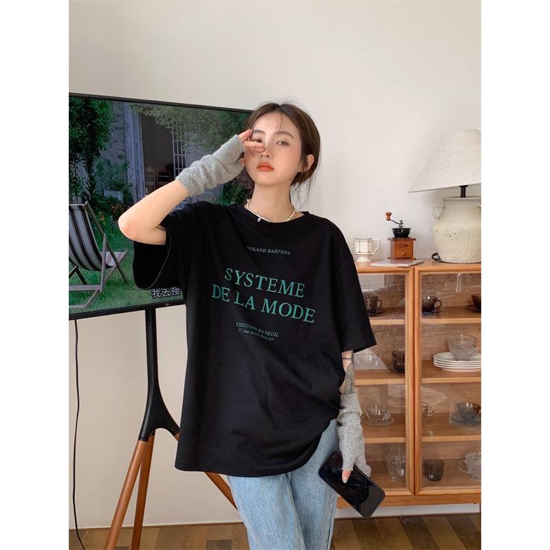 𝐔𝐌𝐄𝐎𝐖 𝐒𝐓𝐔𝐃𝐈𝐎 Oversize英字寬鬆短袖短T（2colors）-細節圖2