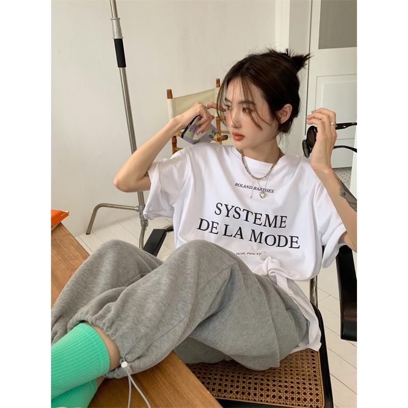 𝐔𝐌𝐄𝐎𝐖 𝐒𝐓𝐔𝐃𝐈𝐎 Oversize英字寬鬆短袖短T（2colors）-細節圖3