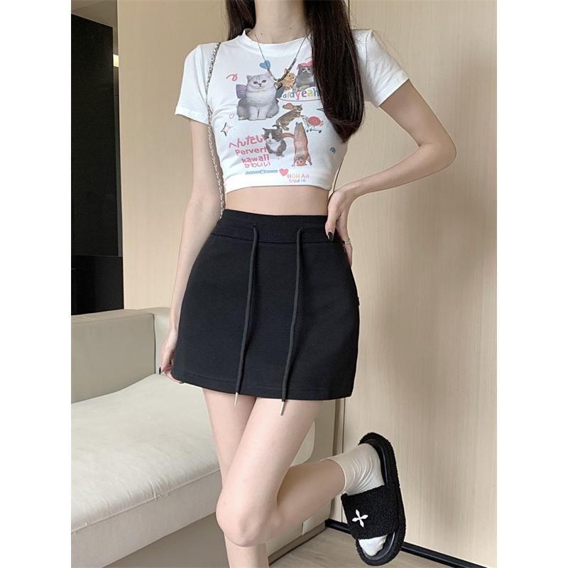 𝐔𝐌𝐄𝐎𝐖 𝐒𝐓𝐔𝐃𝐈𝐎 與妳相逢 抽繩棉包臀短裙（3colors）A字裙-細節圖3