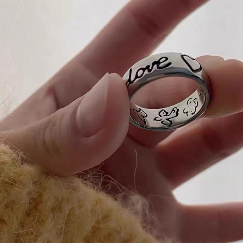 𝐔𝐌𝐄𝐎𝐖 𝐒𝐓𝐔𝐃𝐈𝐎 永恆の愛♾️Love鳥兒花紋戒指 情侶戒指-細節圖2