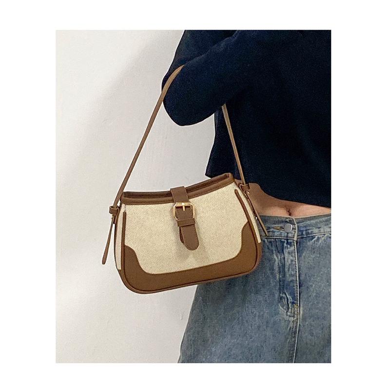 𝐔𝐌𝐄𝐎𝐖 𝐒𝐓𝐔𝐃𝐈𝐎 餘生是妳 拼接帆布腋下包（2colors）單肩手提包-細節圖5