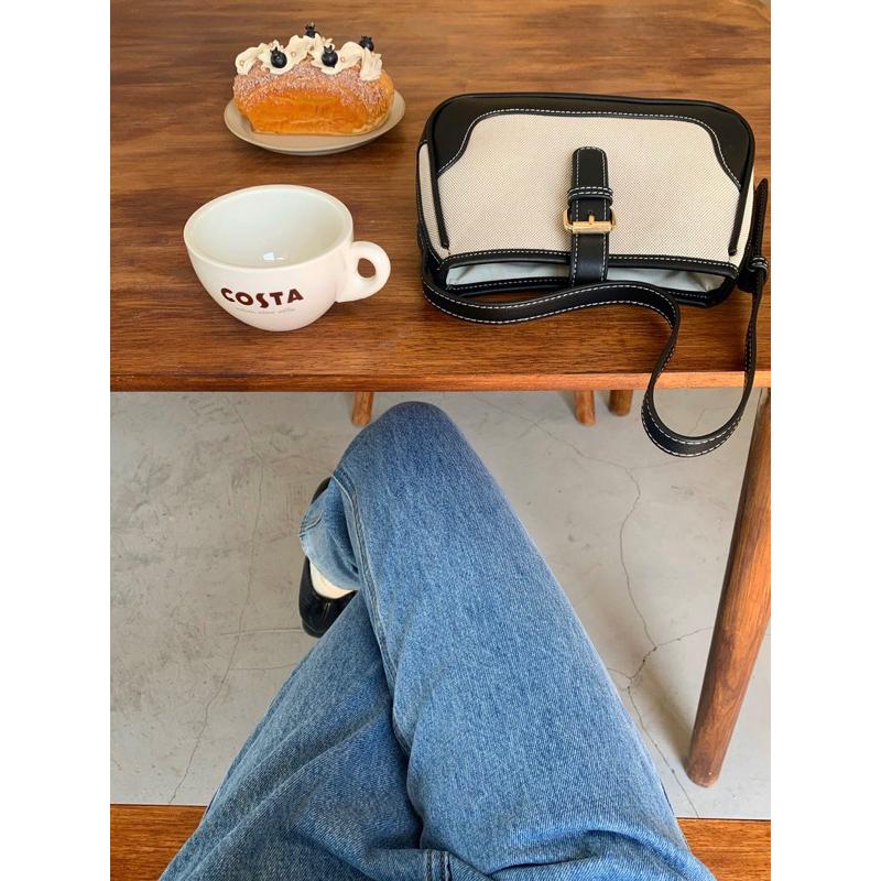 𝐔𝐌𝐄𝐎𝐖 𝐒𝐓𝐔𝐃𝐈𝐎 餘生是妳 拼接帆布腋下包（2colors）單肩手提包-細節圖6