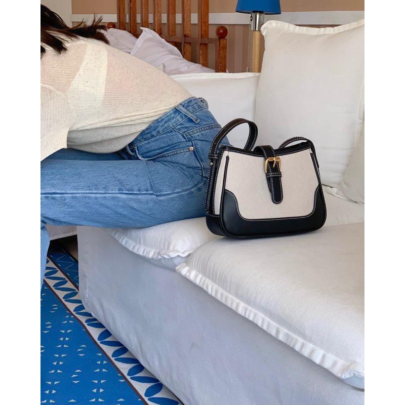 𝐔𝐌𝐄𝐎𝐖 𝐒𝐓𝐔𝐃𝐈𝐎 餘生是妳 拼接帆布腋下包（2colors）單肩手提包-細節圖8