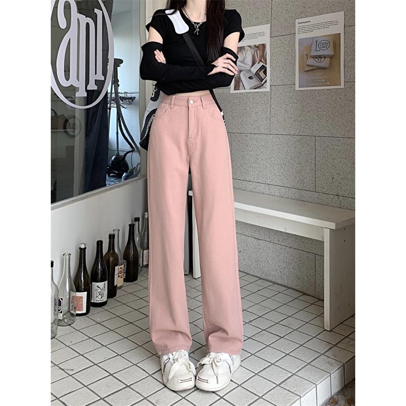 ［大尺碼到5XL］𝐔𝐌𝐄𝐎𝐖 𝐒𝐓𝐔𝐃𝐈𝐎 Dusty Pink髒粉色直筒牛仔褲 闊腿褲-細節圖5