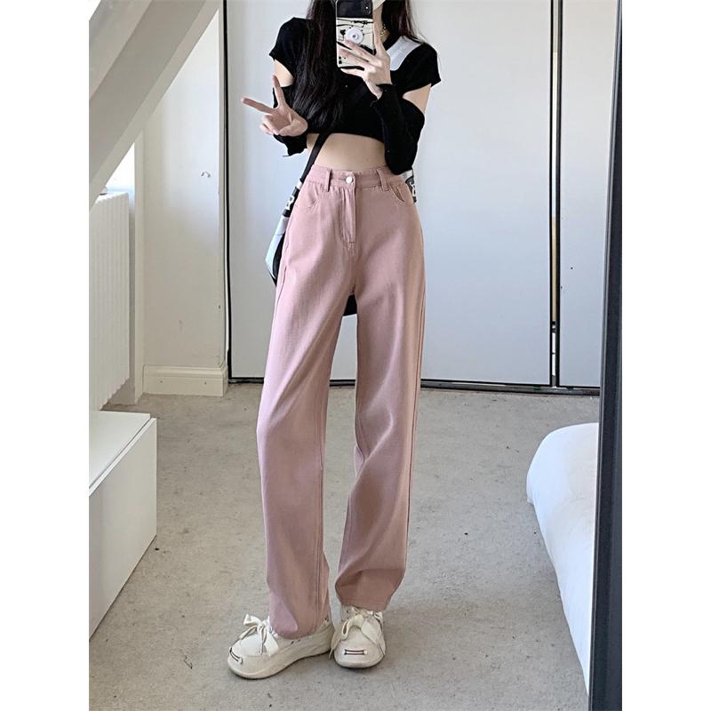 ［大尺碼到5XL］𝐔𝐌𝐄𝐎𝐖 𝐒𝐓𝐔𝐃𝐈𝐎 Dusty Pink髒粉色直筒牛仔褲 闊腿褲-細節圖6