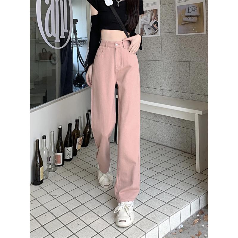 ［大尺碼到5XL］𝐔𝐌𝐄𝐎𝐖 𝐒𝐓𝐔𝐃𝐈𝐎 Dusty Pink髒粉色直筒牛仔褲 闊腿褲-細節圖7