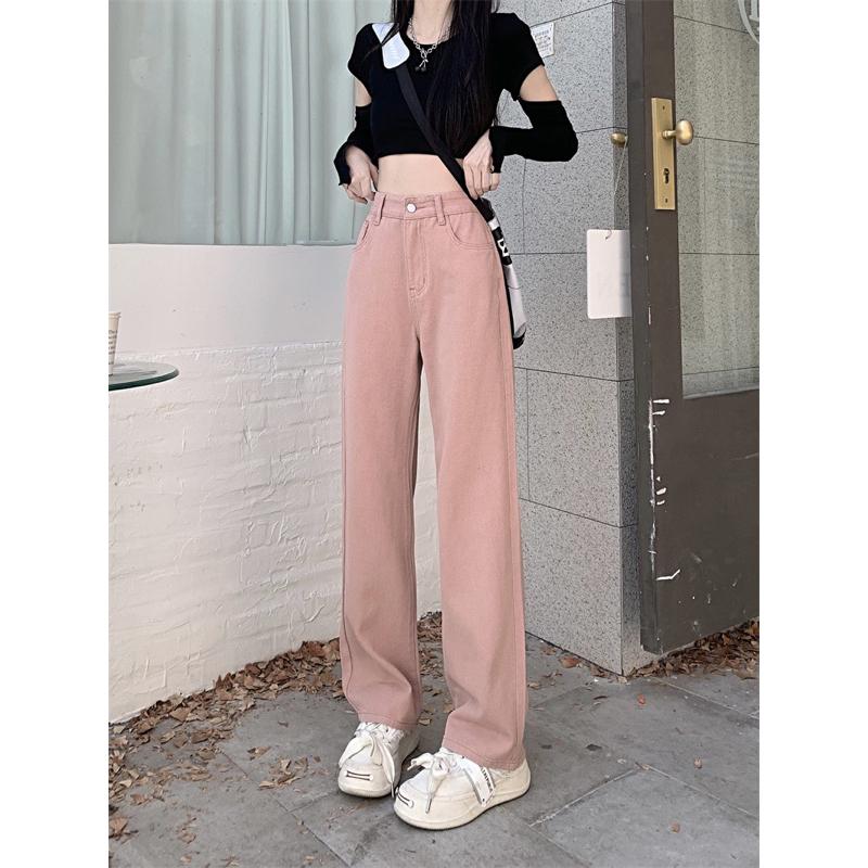 ［大尺碼到5XL］𝐔𝐌𝐄𝐎𝐖 𝐒𝐓𝐔𝐃𝐈𝐎 Dusty Pink髒粉色直筒牛仔褲 闊腿褲-細節圖8