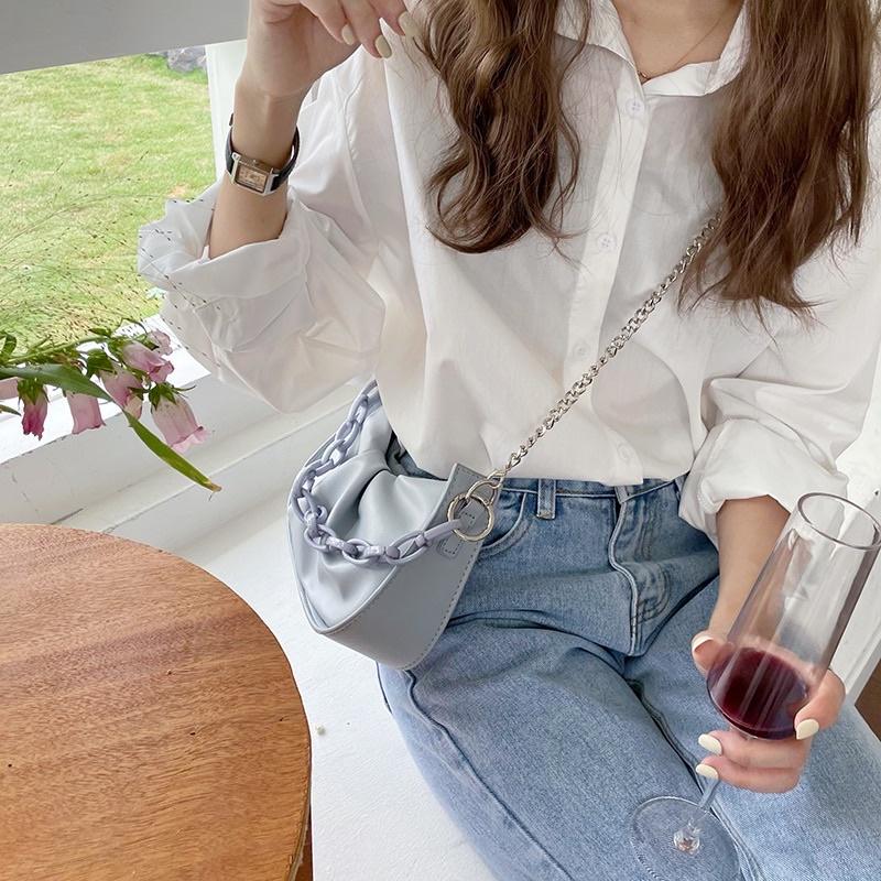 𝐔𝐌𝐄𝐎𝐖 𝐒𝐓𝐔𝐃𝐈𝐎 微光時刻 鏈條雲朵包（3colors）斜背包 腋下包-細節圖2