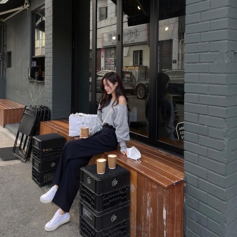 𝐔𝐌𝐄𝐎𝐖 𝐒𝐓𝐔𝐃𝐈𝐎 唯一的光芒 露肩針織長袖上衣（3colors）-細節圖5