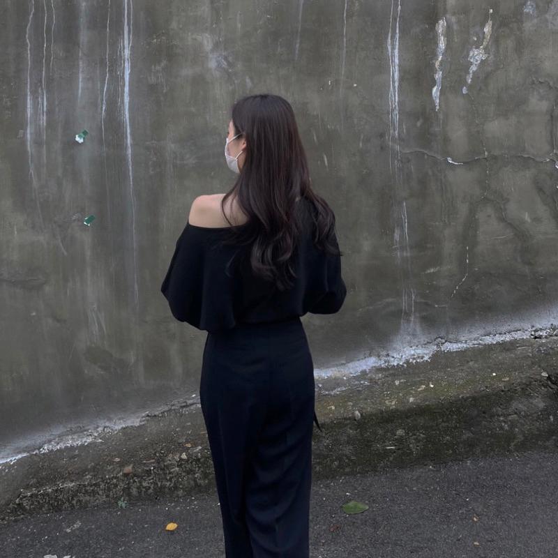 𝐔𝐌𝐄𝐎𝐖 𝐒𝐓𝐔𝐃𝐈𝐎 唯一的光芒 露肩針織長袖上衣（3colors）-細節圖6