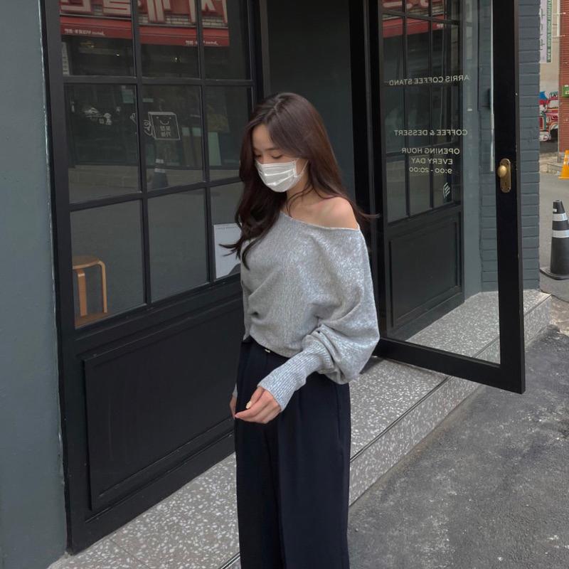 𝐔𝐌𝐄𝐎𝐖 𝐒𝐓𝐔𝐃𝐈𝐎 唯一的光芒 露肩針織長袖上衣（3colors）-細節圖8