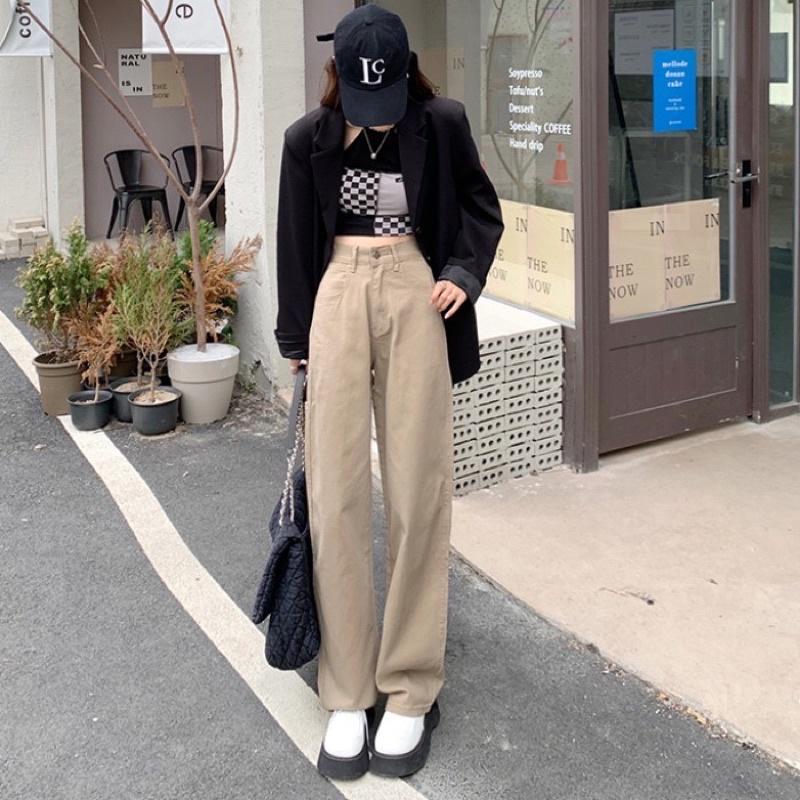 ［大尺碼到5XL］𝐔𝐌𝐄𝐎𝐖 𝐒𝐓𝐔𝐃𝐈𝐎 午茶時光 奶茶直筒牛仔褲-細節圖3