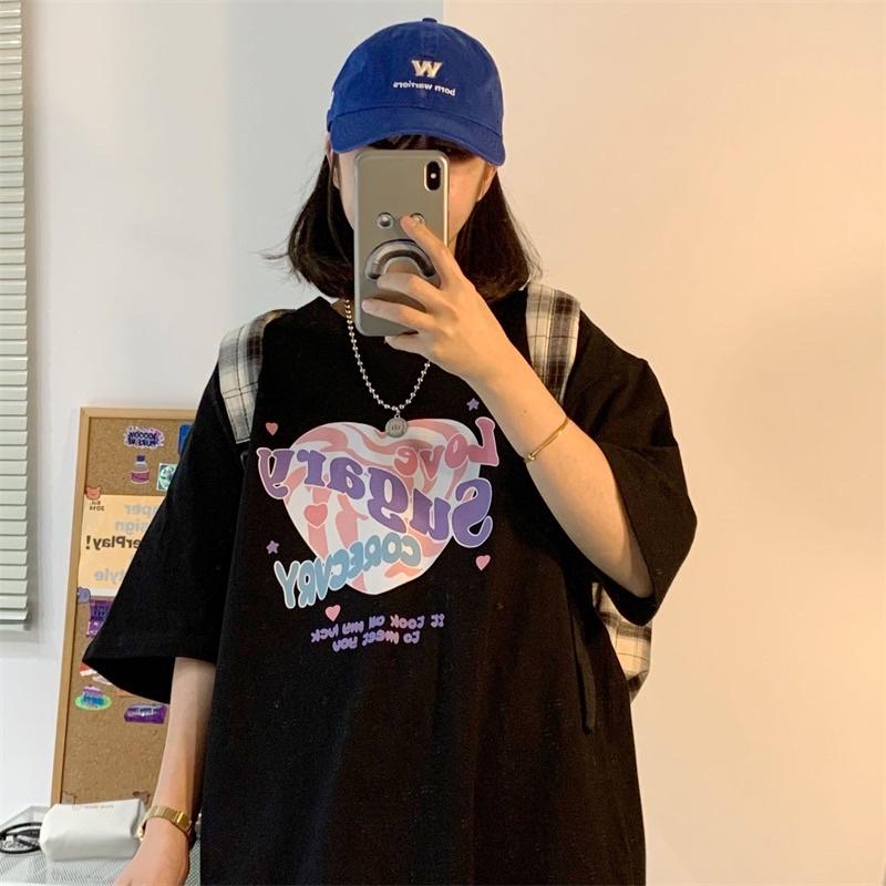 ［大尺碼到2XL］𝐔𝐌𝐄𝐎𝐖 𝐒𝐓𝐔𝐃𝐈𝐎 甜美方程式 Love Sugary💗英字短袖短T（3colors）純棉 印花-細節圖4