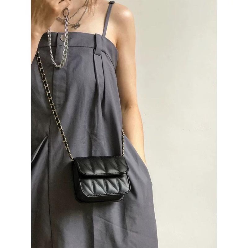 𝐔𝐌𝐄𝐎𝐖 𝐒𝐓𝐔𝐃𝐈𝐎 記得歲月 菱格鏈條小方包 斜背包 小廢包-細節圖3