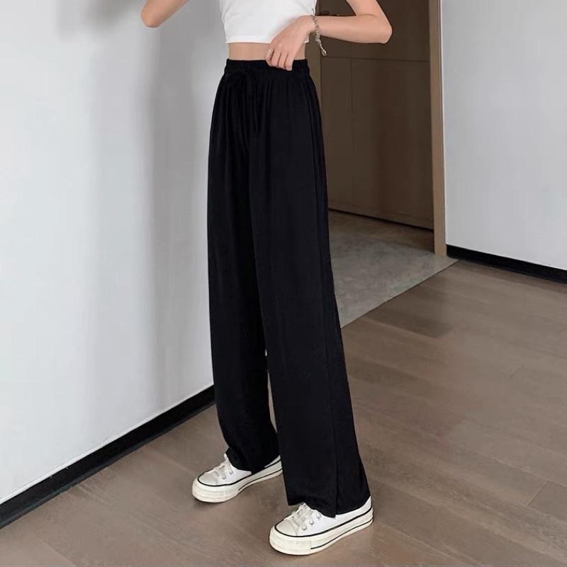 ［大尺碼到4XL］𝐔𝐌𝐄𝐎𝐖 𝐒𝐓𝐔𝐃𝐈𝐎 涼涼の冰絲闊腿褲（5colors）長褲 寬褲-細節圖3