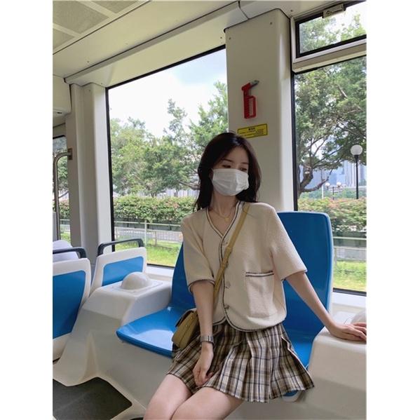 ［大尺碼到5XL］𝐔𝐌𝐄𝐎𝐖 𝐒𝐓𝐔𝐃𝐈𝐎 與妳相逢 小香風短袖襯衫（2colors）開衫 上衣-細節圖5