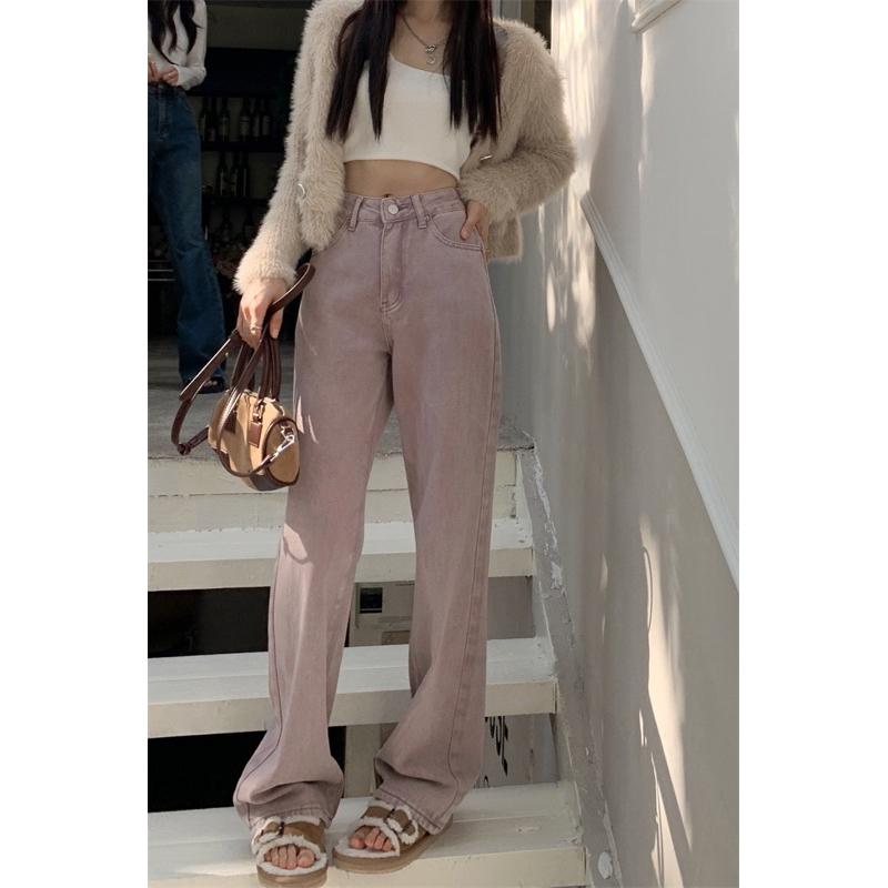 ［大尺碼到4XL］𝐔𝐌𝐄𝐎𝐖 𝐒𝐓𝐔𝐃𝐈𝐎 芋泥香芋 直筒牛仔褲 闊腿褲-細節圖8