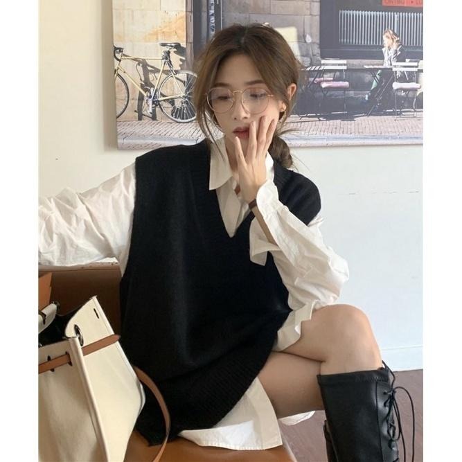 𝐔𝐌𝐄𝐎𝐖 𝐒𝐓𝐔𝐃𝐈𝐎 西岸的來信 開衩針織背心（2colors）馬甲-細節圖4