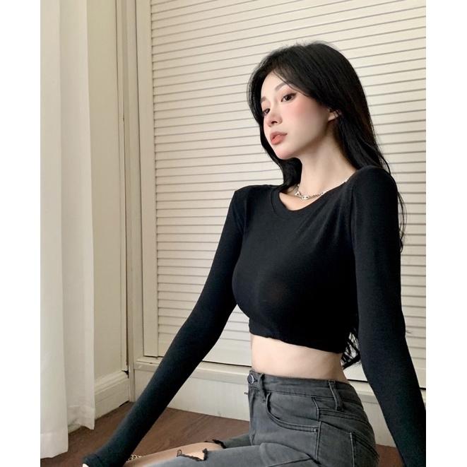 𝐔𝐌𝐄𝐎𝐖 𝐒𝐓𝐔𝐃𝐈𝐎 獵愛遊戲 緊身短版長袖上衣（4colors）內搭-細節圖2