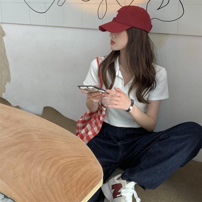 𝐔𝐌𝐄𝐎𝐖 𝐒𝐓𝐔𝐃𝐈𝐎 翻領短版短袖上衣（5colors）短T 修身-細節圖5