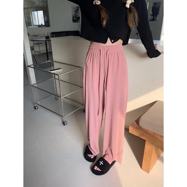𝐔𝐌𝐄𝐎𝐖 𝐒𝐓𝐔𝐃𝐈𝐎 涼涼不悶！冰絲闊腿褲（5colors）長褲 寬褲-細節圖3
