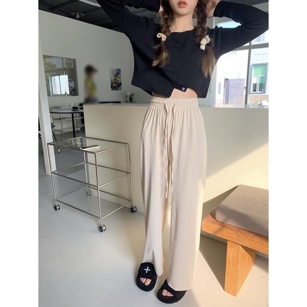 𝐔𝐌𝐄𝐎𝐖 𝐒𝐓𝐔𝐃𝐈𝐎 涼涼不悶！冰絲闊腿褲（5colors）長褲 寬褲-細節圖5