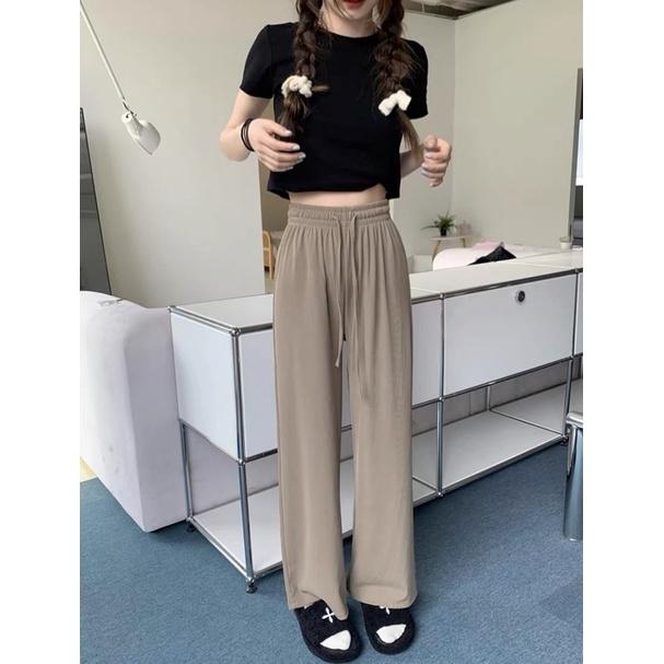 𝐔𝐌𝐄𝐎𝐖 𝐒𝐓𝐔𝐃𝐈𝐎 涼涼不悶！冰絲闊腿褲（5colors）長褲 寬褲-細節圖6