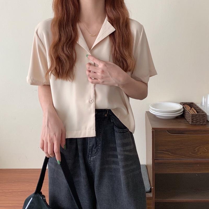 𝐔𝐌𝐄𝐎𝐖 𝐒𝐓𝐔𝐃𝐈𝐎 最重要的存在 西裝領短版短袖襯衫（3colors）-細節圖2