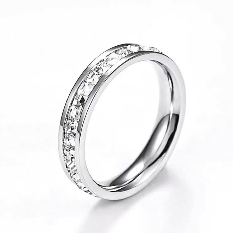 𝐔𝐌𝐄𝐎𝐖 𝐒𝐓𝐔𝐃𝐈𝐎 閃到心裡 鑲鑽小方鋯石戒指 男女款/情侶戒-細節圖5