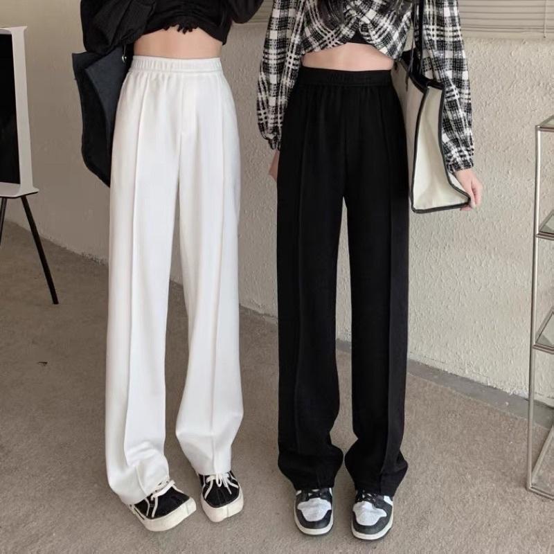 ［大尺碼到4XL］𝐔𝐌𝐄𝐎𝐖 𝐒𝐓𝐔𝐃𝐈𝐎 走入我的故事 垂墜摺線拖地褲（2colors）寬褲 闊腿褲 秋冬款-細節圖2