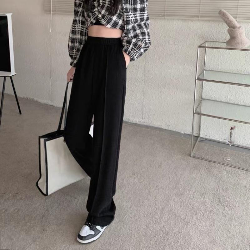 ［大尺碼到4XL］𝐔𝐌𝐄𝐎𝐖 𝐒𝐓𝐔𝐃𝐈𝐎 走入我的故事 垂墜摺線拖地褲（2colors）寬褲 闊腿褲 秋冬款-細節圖4