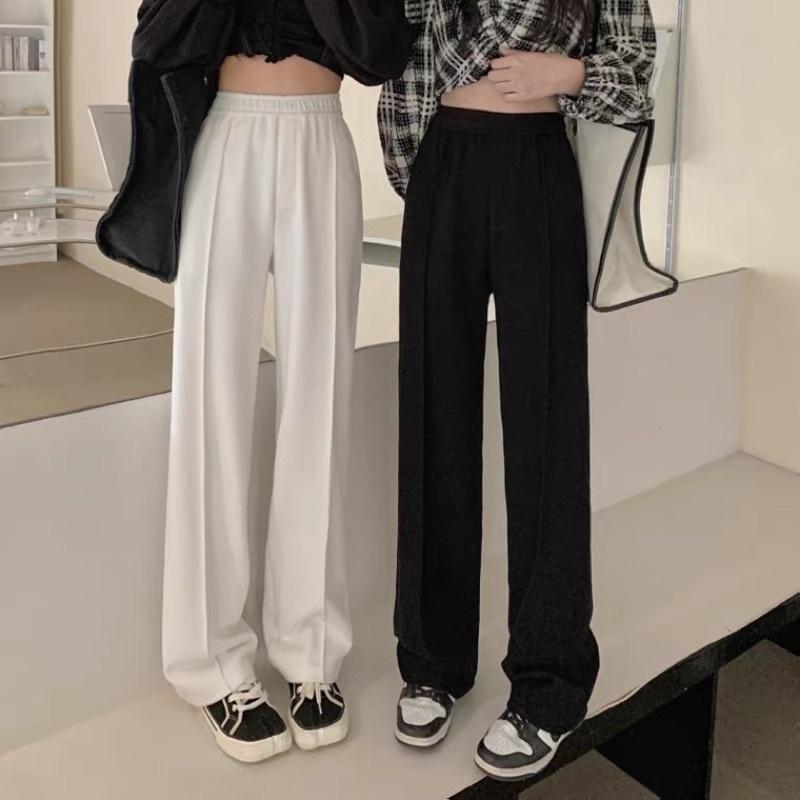 ［大尺碼到4XL］𝐔𝐌𝐄𝐎𝐖 𝐒𝐓𝐔𝐃𝐈𝐎 走入我的故事 垂墜摺線拖地褲（2colors）寬褲 闊腿褲 秋冬款-細節圖5