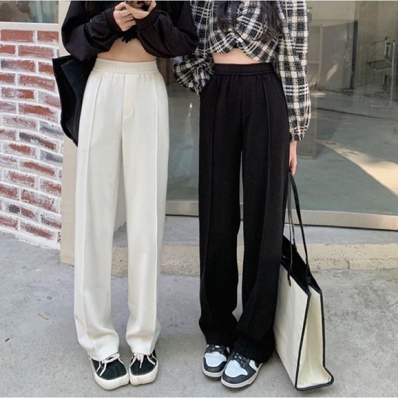 ［大尺碼到4XL］𝐔𝐌𝐄𝐎𝐖 𝐒𝐓𝐔𝐃𝐈𝐎 走入我的故事 垂墜摺線拖地褲（2colors）寬褲 闊腿褲 秋冬款-細節圖6