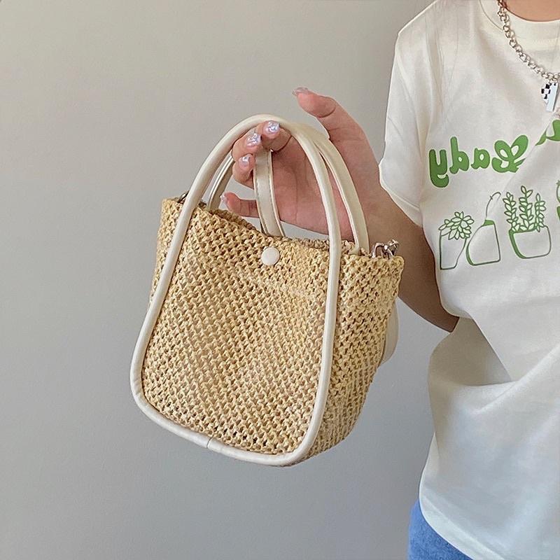 𝐔𝐌𝐄𝐎𝐖 𝐒𝐓𝐔𝐃𝐈𝐎 織夢女孩 兩用草編水桶包 手提斜背包-細節圖6