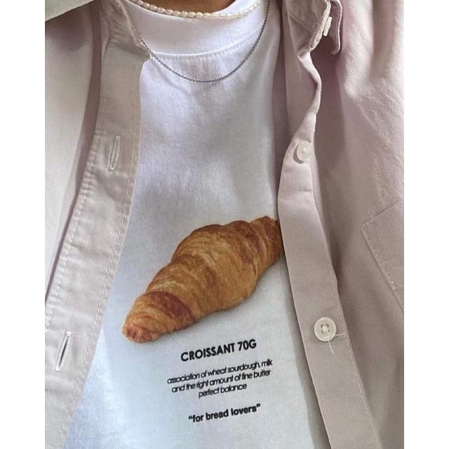 𝐔𝐌𝐄𝐎𝐖 𝐒𝐓𝐔𝐃𝐈𝐎 Croissant🥐可頌麵包短T 純棉-細節圖3